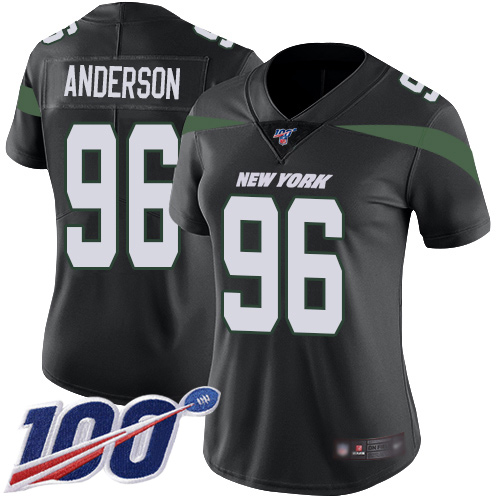 New York Jets Limited Black Women Henry Anderson Alternate Jersey NFL Football #96 100th Season Vapor Untouchable->women nfl jersey->Women Jersey
